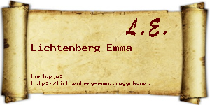 Lichtenberg Emma névjegykártya